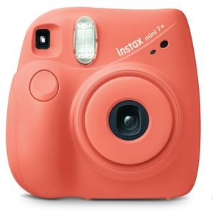 Salmon pink polaroid camera